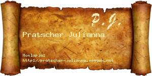 Pratscher Julianna névjegykártya